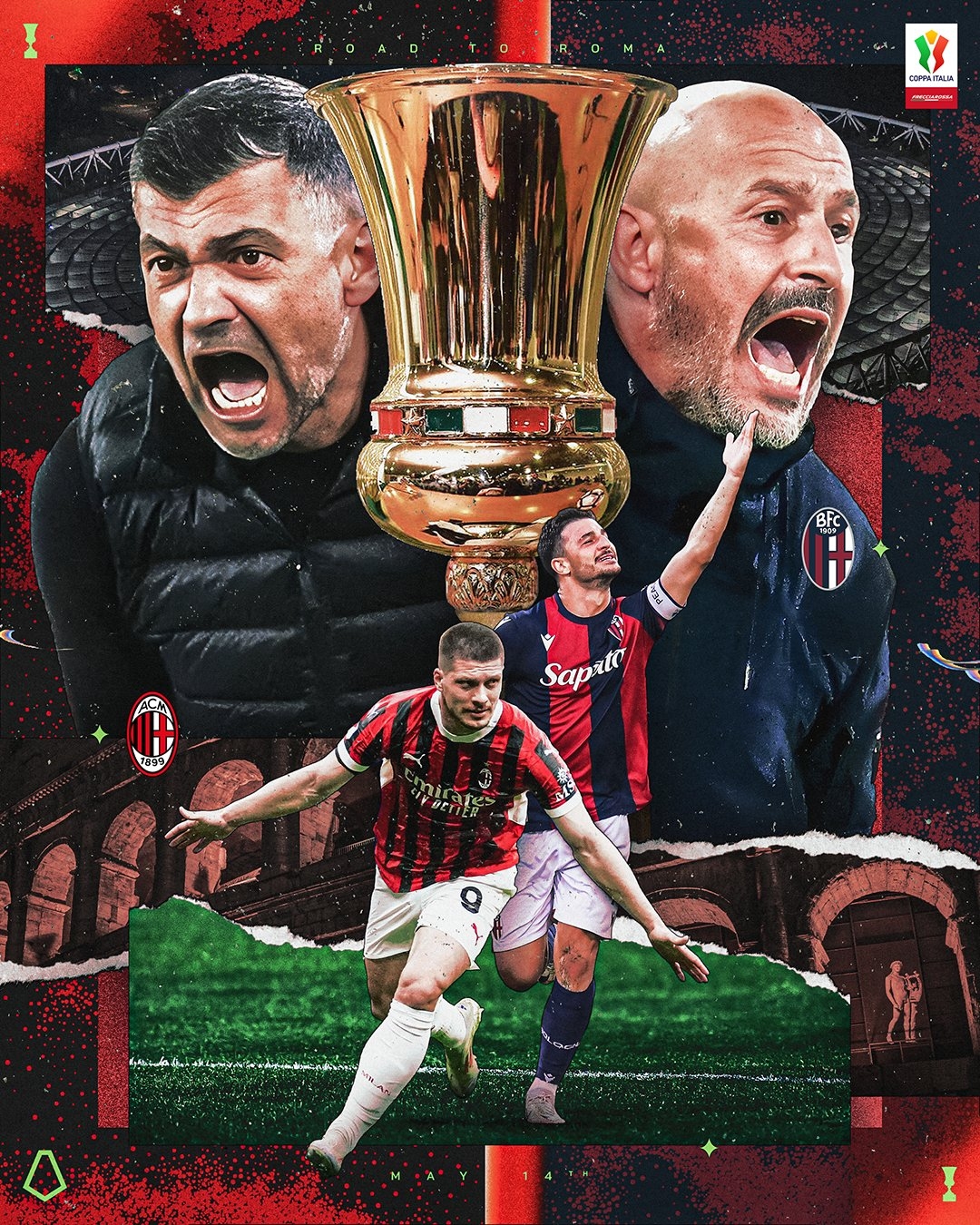 谁能捧杯?意大利杯决赛对阵:米兰vs博洛尼亚